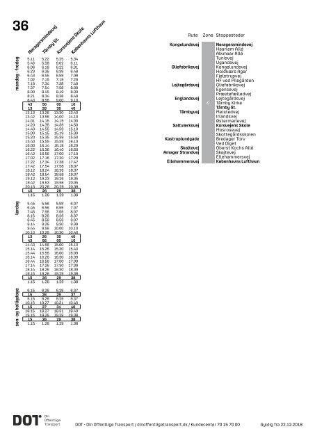 Samlet buskøreplan for DOT | Gyldig fra 12. august 2019