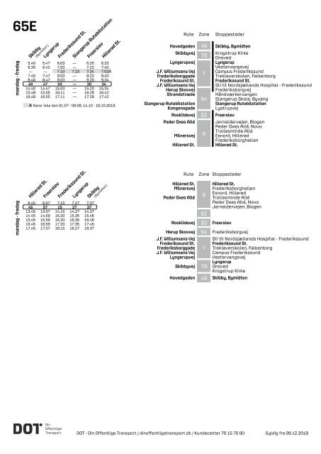 Samlet buskøreplan for DOT | Gyldig fra 12. august 2019