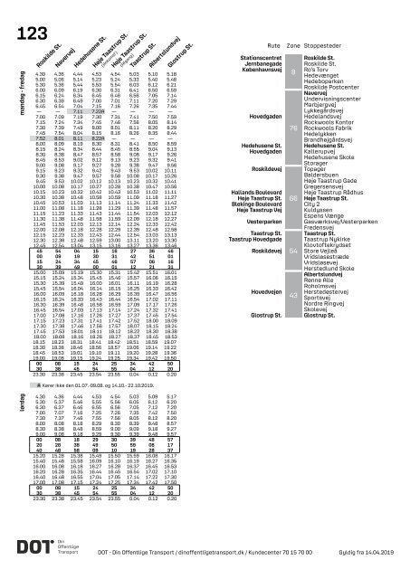 Samlet buskøreplan for DOT | Gyldig fra 12. august 2019