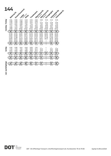 Samlet buskøreplan for DOT | Gyldig fra 12. august 2019