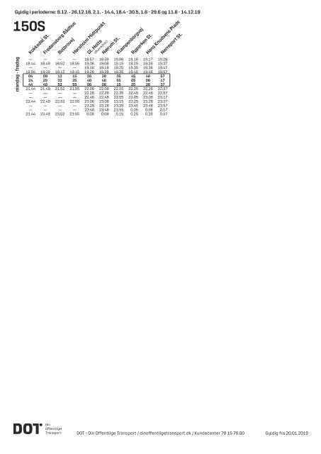 Samlet buskøreplan for DOT | Gyldig fra 12. august 2019