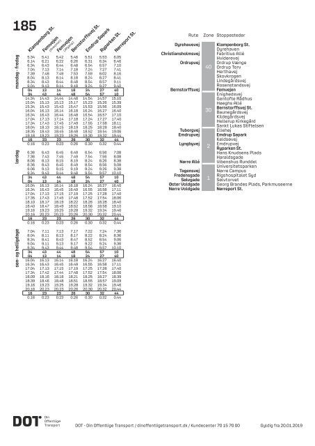 Samlet buskøreplan for DOT | Gyldig fra 12. august 2019