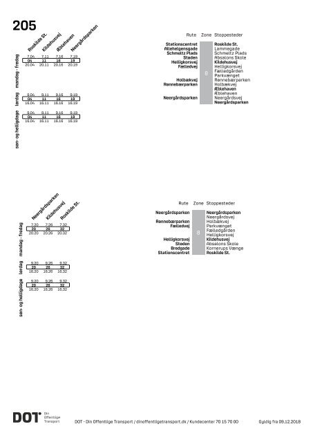 Samlet buskøreplan for DOT | Gyldig fra 12. august 2019