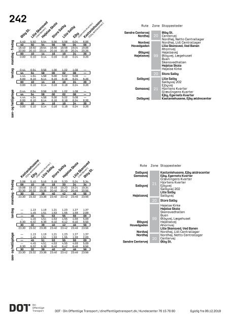 Samlet buskøreplan for DOT | Gyldig fra 12. august 2019