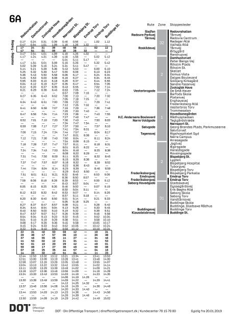 Samlet buskøreplan for DOT | Gyldig fra 12. august 2019