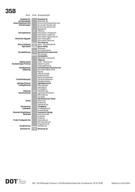 Samlet buskøreplan for DOT | Gyldig fra 12. august 2019