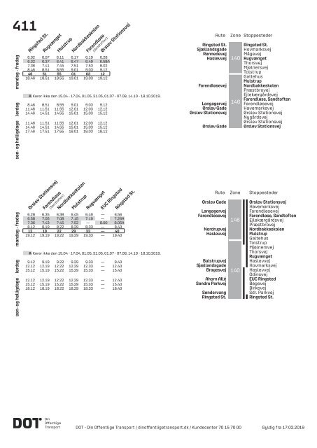 Samlet buskøreplan for DOT | Gyldig fra 12. august 2019