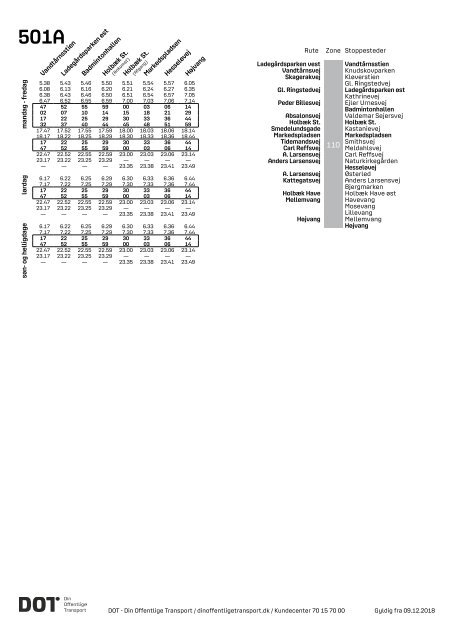 Samlet buskøreplan for DOT | Gyldig fra 12. august 2019