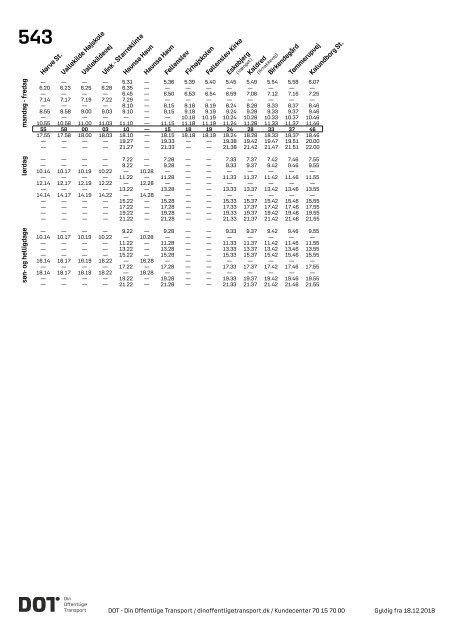 Samlet buskøreplan for DOT | Gyldig fra 12. august 2019