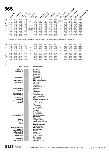 Samlet buskøreplan for DOT | Gyldig fra 12. august 2019