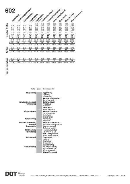 Samlet buskøreplan for DOT | Gyldig fra 12. august 2019