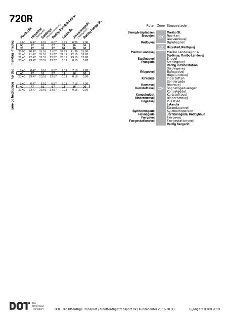 Samlet buskøreplan for DOT | Gyldig fra 12. august 2019