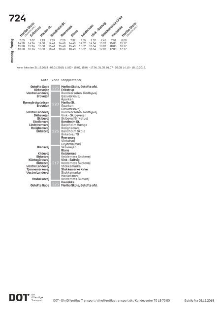 Samlet buskøreplan for DOT | Gyldig fra 12. august 2019