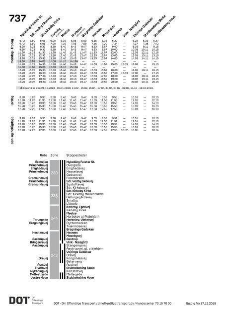 Samlet buskøreplan for DOT | Gyldig fra 12. august 2019
