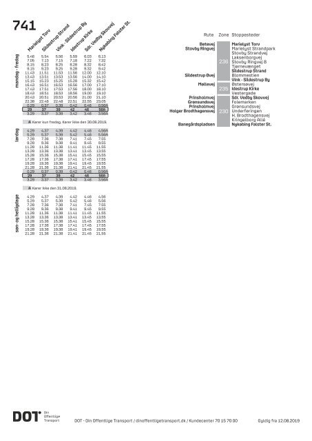Samlet buskøreplan for DOT | Gyldig fra 12. august 2019