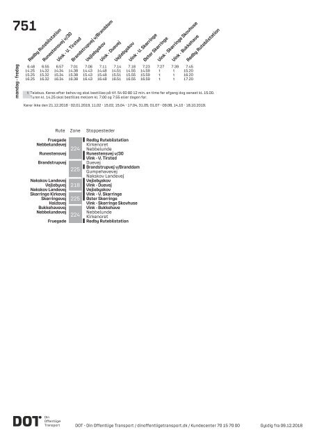Samlet buskøreplan for DOT | Gyldig fra 12. august 2019