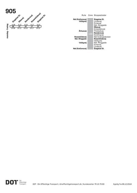 Samlet buskøreplan for DOT | Gyldig fra 12. august 2019