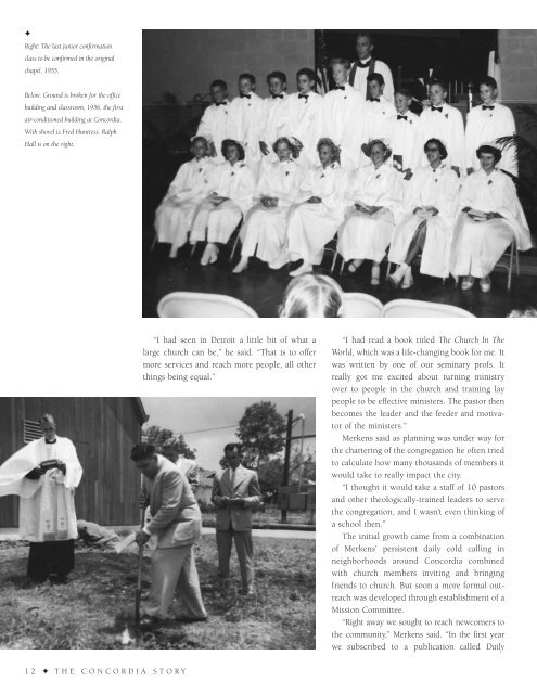 The Concordia Story: A Fifty-Year History  of Concordia Lutheran Church 1951-2001