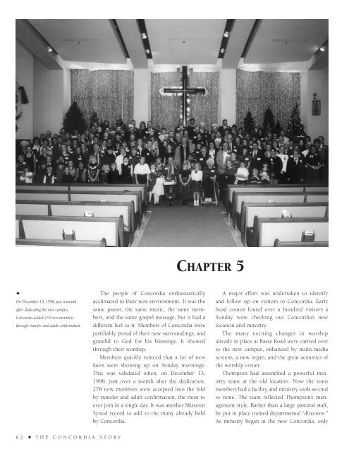 The Concordia Story: A Fifty-Year History  of Concordia Lutheran Church 1951-2001