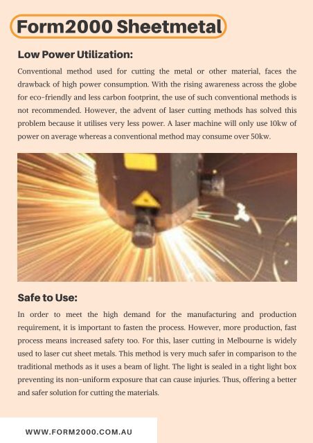 Advantages of Laser Cutting Technique - Form2000 Sheetmetal