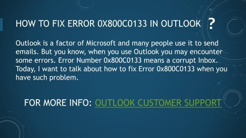 How to Fix Error 0x800c0133 in Outlook?