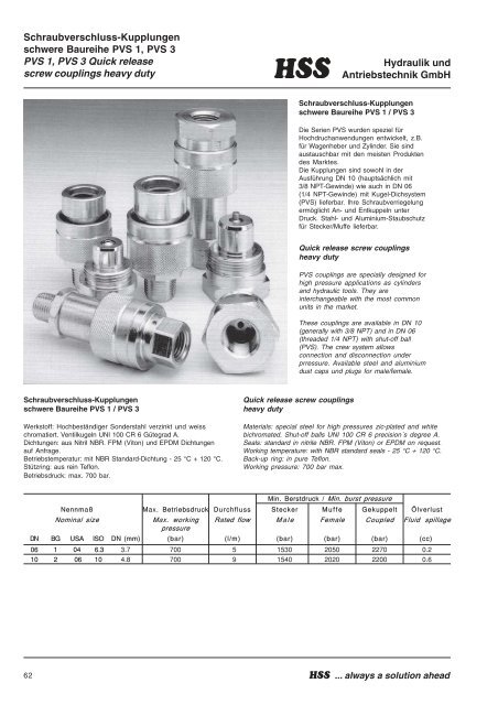 bei Hss-Hydraulik und Antriebstechnik GmbH