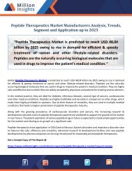 Peptide Therapeutics Market Manufacturers Analysis, Trends, Segment and Application up to 2025