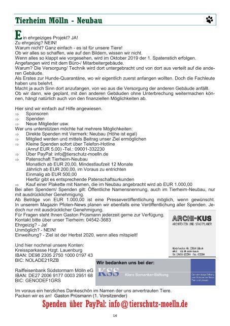 Pfoten-News Ausgabe 20 September 2019