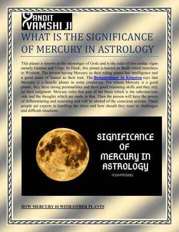 WHAT IS THE SIGNIFICANCE OF MERCURY IN ASTROLOGY