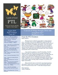 PTL Newsletter - August 2019