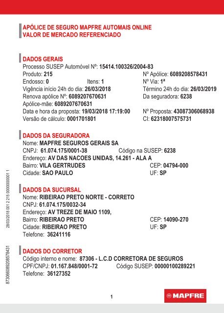 APOLICE VERSA VENC 26 MAR 2019