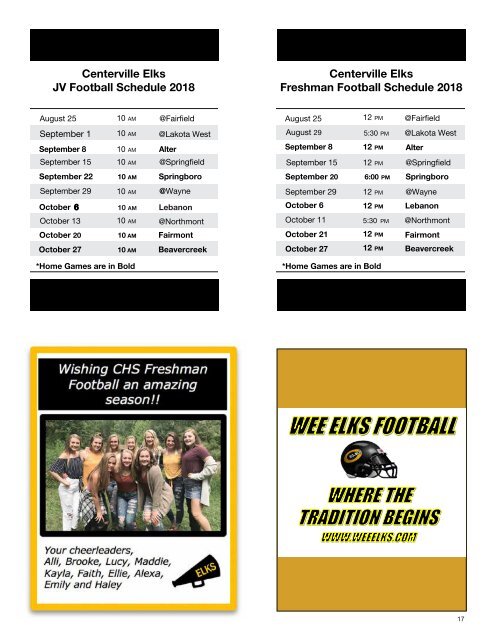 2018-2019 Fall Program 