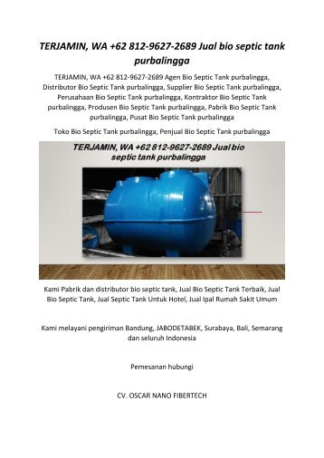 TERJAMIN, WA +62 812-9627-2689 Jual bio septic tank purbalingga