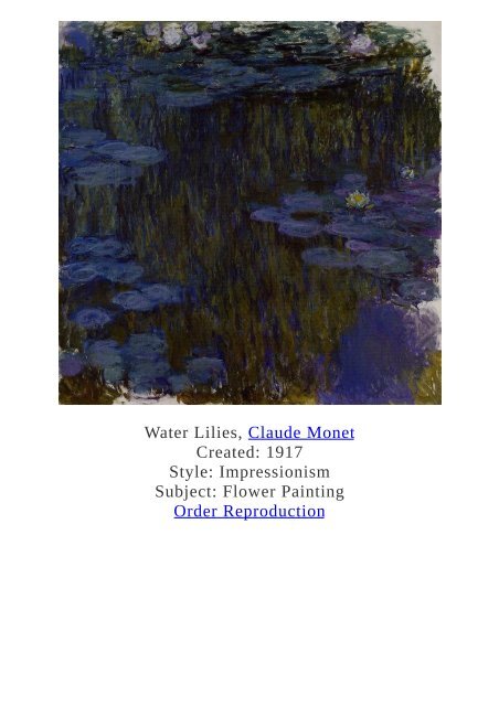 Claude Monet Paintings for Reproduction - www.paintingz.com