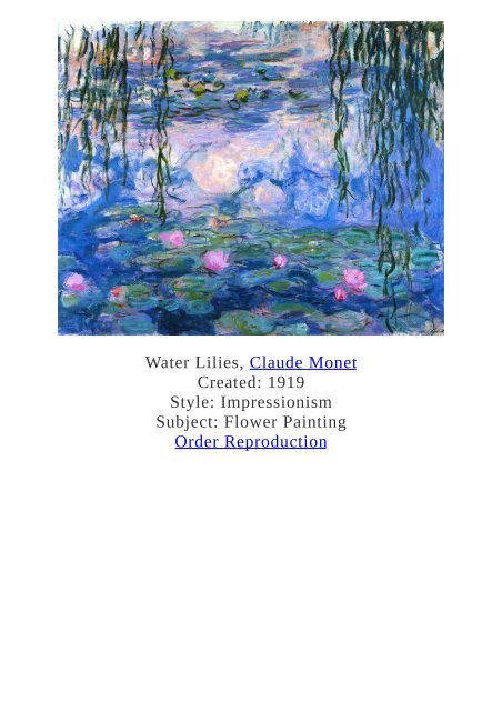 Claude Monet Paintings for Reproduction - www.paintingz.com