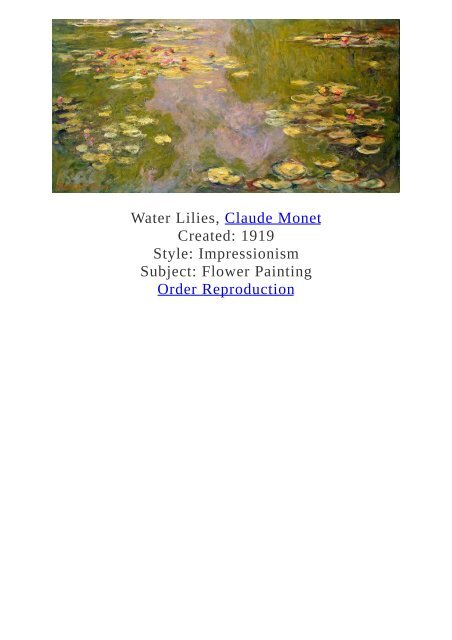 Claude Monet Paintings for Reproduction - www.paintingz.com