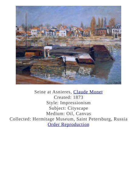 Claude Monet Paintings for Reproduction - www.paintingz.com