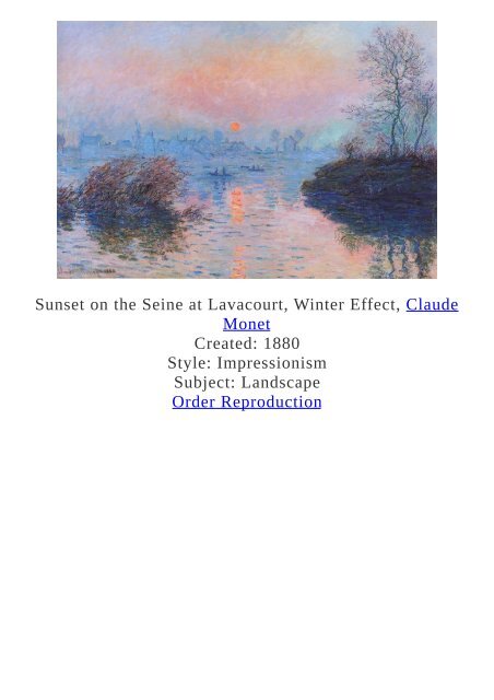 Claude Monet Paintings for Reproduction - www.paintingz.com