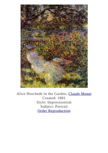 Claude Monet Paintings for Reproduction - www.paintingz.com