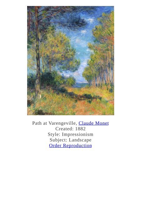 Claude Monet Paintings for Reproduction - www.paintingz.com