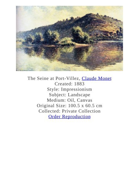 Claude Monet Paintings for Reproduction - www.paintingz.com