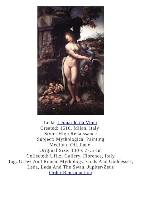 Leonardo da Vinci Paintings for Reproduction - www.paintingz.com