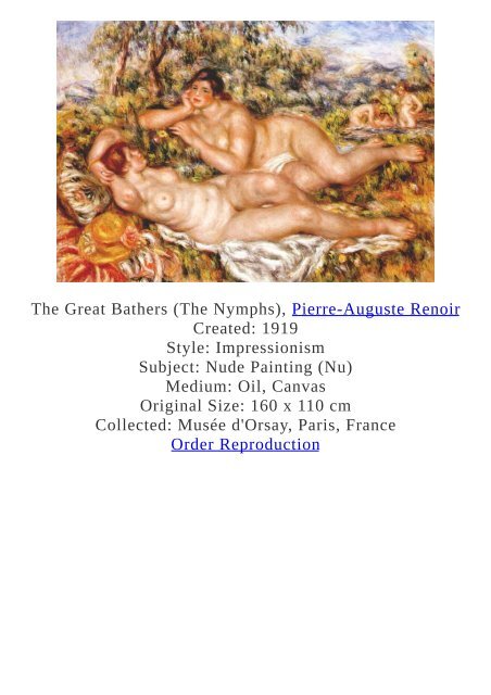 Pierre-Auguste Renoir Paintings for Reproduction - www.paintingz.com