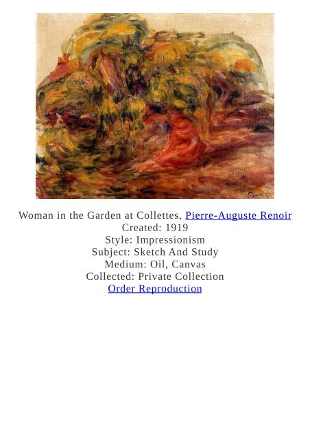 Pierre-Auguste Renoir Paintings for Reproduction - www.paintingz.com