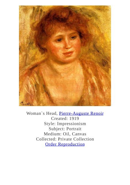 Pierre-Auguste Renoir Paintings for Reproduction - www.paintingz.com