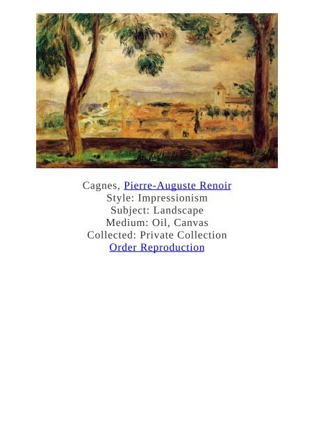 Pierre-Auguste Renoir Paintings for Reproduction - www.paintingz.com