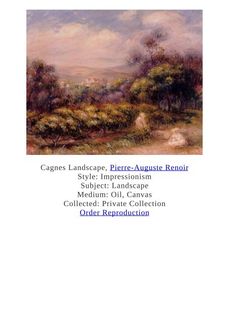 Pierre-Auguste Renoir Paintings for Reproduction - www.paintingz.com