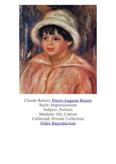 Pierre-Auguste Renoir Paintings for Reproduction - www.paintingz.com