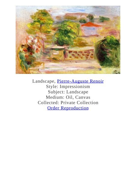 Pierre-Auguste Renoir Paintings for Reproduction - www.paintingz.com