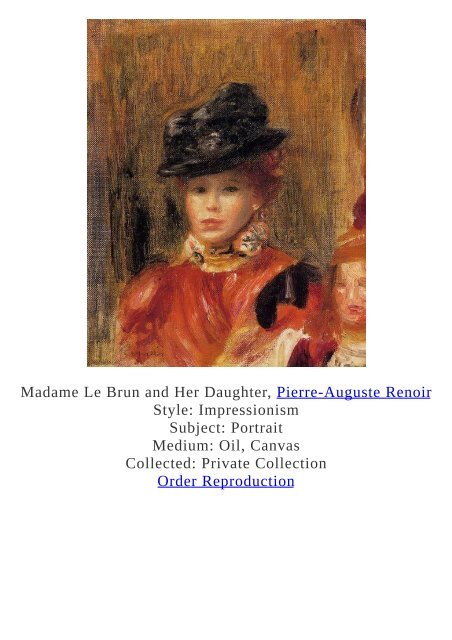 Pierre-Auguste Renoir Paintings for Reproduction - www.paintingz.com